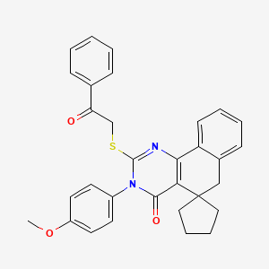 3-(4-methoxyphenyl)-2-[(2-oxo-2-phenylethyl)thio]-3H-spiro[benzo[h]quinazoline-5,1'-cyclopentan]-4(6H)-one