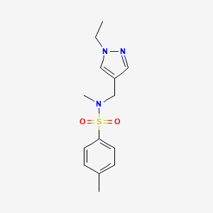 molecular formula C14H19N3O2S B4855981 N-[(1-ethyl-1H-pyrazol-4-yl)methyl]-N,4-dimethylbenzenesulfonamide 