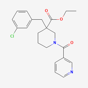molecular formula C21H23ClN2O3 B4856001 ethyl 3-(3-chlorobenzyl)-1-(3-pyridinylcarbonyl)-3-piperidinecarboxylate 