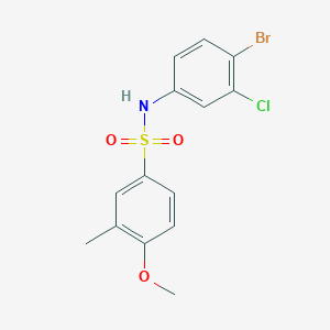 molecular formula C14H13BrClNO3S B4856012 N-(4-bromo-3-chlorophenyl)-4-methoxy-3-methylbenzenesulfonamide 