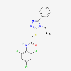 molecular formula C19H15Cl3N4OS B4856024 2-[(4-allyl-5-phenyl-4H-1,2,4-triazol-3-yl)thio]-N-(2,4,6-trichlorophenyl)acetamide 