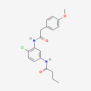 molecular formula C19H21ClN2O3 B4856036 N-(4-chloro-3-{[(4-methoxyphenyl)acetyl]amino}phenyl)butanamide 