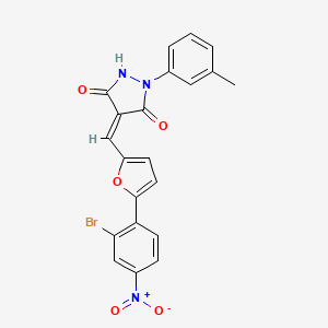 molecular formula C21H14BrN3O5 B4856039 4-{[5-(2-bromo-4-nitrophenyl)-2-furyl]methylene}-1-(3-methylphenyl)-3,5-pyrazolidinedione 