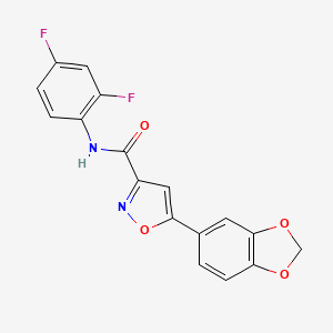 molecular formula C17H10F2N2O4 B4856077 5-(1,3-benzodioxol-5-yl)-N-(2,4-difluorophenyl)-3-isoxazolecarboxamide 