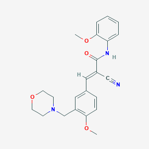 2-cyano-3-[4-methoxy-3-(4-morpholinylmethyl)phenyl]-N-(2-methoxyphenyl)acrylamide