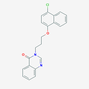 molecular formula C21H17ClN2O2 B4856112 3-{3-[(4-chloro-1-naphthyl)oxy]propyl}-4(3H)-quinazolinone 
