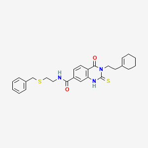 molecular formula C26H29N3O2S2 B4856134 N-[2-(benzylthio)ethyl]-3-[2-(1-cyclohexen-1-yl)ethyl]-4-oxo-2-thioxo-1,2,3,4-tetrahydro-7-quinazolinecarboxamide 