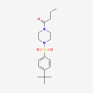 molecular formula C18H28N2O3S B4856143 1-[(4-tert-butylphenyl)sulfonyl]-4-butyrylpiperazine 
