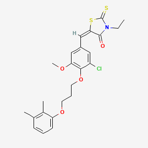 molecular formula C24H26ClNO4S2 B4856153 5-{3-chloro-4-[3-(2,3-dimethylphenoxy)propoxy]-5-methoxybenzylidene}-3-ethyl-2-thioxo-1,3-thiazolidin-4-one 