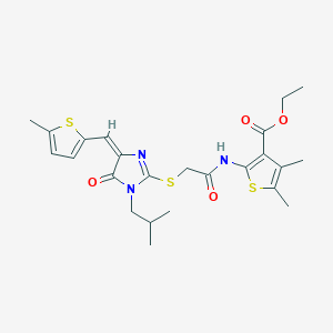 ethyl 2-{[({1-isobutyl-4-[(5-methyl-2-thienyl)methylene]-5-oxo-4,5-dihydro-1H-imidazol-2-yl}thio)acetyl]amino}-4,5-dimethyl-3-thiophenecarboxylate