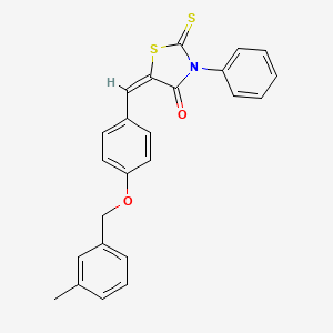 molecular formula C24H19NO2S2 B4856177 5-{4-[(3-methylbenzyl)oxy]benzylidene}-3-phenyl-2-thioxo-1,3-thiazolidin-4-one 