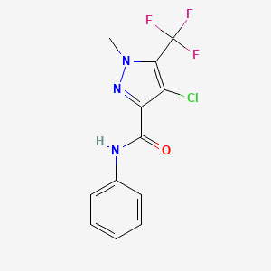 molecular formula C12H9ClF3N3O B4856193 4-chloro-1-methyl-N-phenyl-5-(trifluoromethyl)-1H-pyrazole-3-carboxamide 