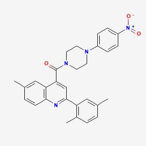 molecular formula C29H28N4O3 B4856213 2-(2,5-dimethylphenyl)-6-methyl-4-{[4-(4-nitrophenyl)-1-piperazinyl]carbonyl}quinoline 