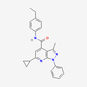 molecular formula C25H24N4O B4856218 6-cyclopropyl-N-(4-ethylphenyl)-3-methyl-1-phenyl-1H-pyrazolo[3,4-b]pyridine-4-carboxamide 