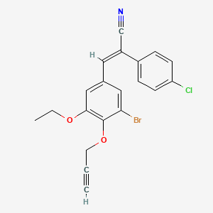 molecular formula C20H15BrClNO2 B4856235 3-[3-bromo-5-ethoxy-4-(2-propyn-1-yloxy)phenyl]-2-(4-chlorophenyl)acrylonitrile 