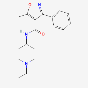 molecular formula C18H23N3O2 B4856248 N-(1-ethyl-4-piperidinyl)-5-methyl-3-phenyl-4-isoxazolecarboxamide 