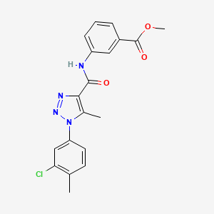 molecular formula C19H17ClN4O3 B4856257 methyl 3-({[1-(3-chloro-4-methylphenyl)-5-methyl-1H-1,2,3-triazol-4-yl]carbonyl}amino)benzoate 