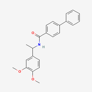 molecular formula C23H23NO3 B4856262 N-[1-(3,4-dimethoxyphenyl)ethyl]-4-biphenylcarboxamide 