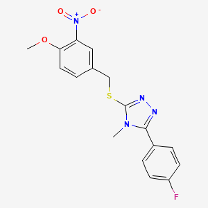 molecular formula C17H15FN4O3S B4856274 3-(4-fluorophenyl)-5-[(4-methoxy-3-nitrobenzyl)thio]-4-methyl-4H-1,2,4-triazole 