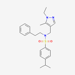 molecular formula C24H31N3O2S B4856297 N-[(1-ethyl-5-methyl-1H-pyrazol-4-yl)methyl]-4-isopropyl-N-(2-phenylethyl)benzenesulfonamide 