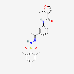 molecular formula C23H25N3O4S B4856313 N-{3-[N-(mesitylsulfonyl)ethanehydrazonoyl]phenyl}-2-methyl-3-furamide 