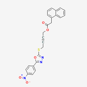 molecular formula C24H17N3O5S B4856330 4-{[5-(4-nitrophenyl)-1,3,4-oxadiazol-2-yl]thio}-2-butyn-1-yl 1-naphthylacetate 