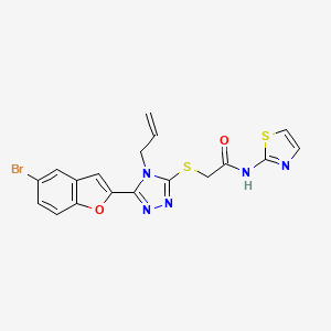 molecular formula C18H14BrN5O2S2 B4856338 2-{[4-allyl-5-(5-bromo-1-benzofuran-2-yl)-4H-1,2,4-triazol-3-yl]thio}-N-1,3-thiazol-2-ylacetamide 