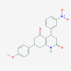molecular formula C22H20N2O5 B4856357 7-(4-methoxyphenyl)-4-(3-nitrophenyl)-4,6,7,8-tetrahydro-2,5(1H,3H)-quinolinedione 