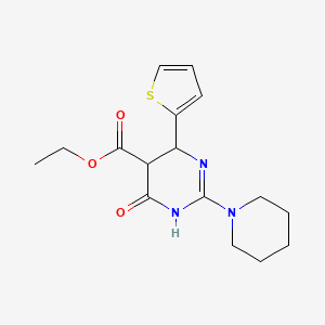 ethyl 4-oxo-2-(1-piperidinyl)-6-(2-thienyl)-1,4,5,6-tetrahydro-5-pyrimidinecarboxylate