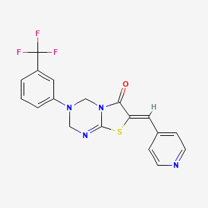 molecular formula C18H13F3N4OS B4856395 7-(4-pyridinylmethylene)-3-[3-(trifluoromethyl)phenyl]-3,4-dihydro-2H-[1,3]thiazolo[3,2-a][1,3,5]triazin-6(7H)-one 