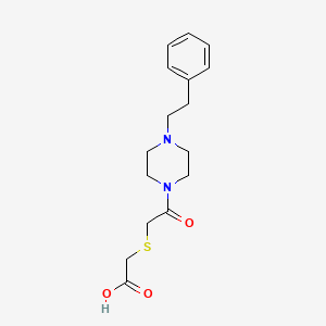({2-oxo-2-[4-(2-phenylethyl)-1-piperazinyl]ethyl}thio)acetic acid