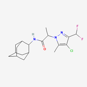 molecular formula C18H24ClF2N3O B4856417 N-2-adamantyl-2-[4-chloro-3-(difluoromethyl)-5-methyl-1H-pyrazol-1-yl]propanamide 
