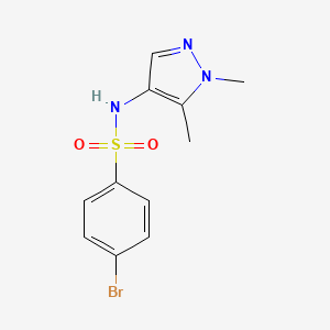 molecular formula C11H12BrN3O2S B4856433 4-bromo-N-(1,5-dimethyl-1H-pyrazol-4-yl)benzenesulfonamide 