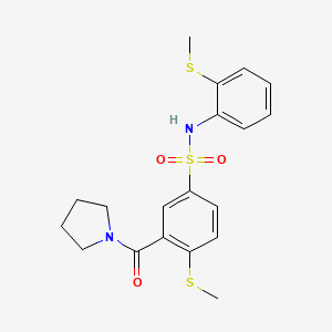 4-(methylthio)-N-[2-(methylthio)phenyl]-3-(1-pyrrolidinylcarbonyl)benzenesulfonamide