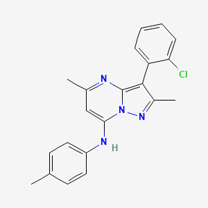 molecular formula C21H19ClN4 B4856445 3-(2-chlorophenyl)-2,5-dimethyl-N-(4-methylphenyl)pyrazolo[1,5-a]pyrimidin-7-amine 