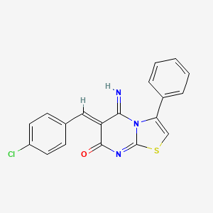 molecular formula C19H12ClN3OS B4856501 6-(4-chlorobenzylidene)-5-imino-3-phenyl-5,6-dihydro-7H-[1,3]thiazolo[3,2-a]pyrimidin-7-one 