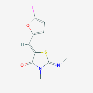 molecular formula C10H9IN2O2S B4856514 5-[(5-iodo-2-furyl)methylene]-3-methyl-2-(methylimino)-1,3-thiazolidin-4-one CAS No. 6056-51-5