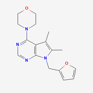molecular formula C17H20N4O2 B4856542 7-(2-furylmethyl)-5,6-dimethyl-4-(4-morpholinyl)-7H-pyrrolo[2,3-d]pyrimidine 