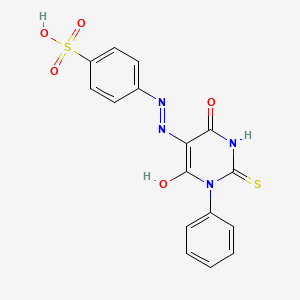 molecular formula C16H12N4O5S2 B4856556 4-[2-(4,6-dioxo-1-phenyl-2-thioxotetrahydro-5(2H)-pyrimidinylidene)hydrazino]benzenesulfonic acid 