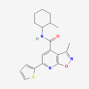 molecular formula C19H21N3O2S B4856563 3-methyl-N-(2-methylcyclohexyl)-6-(2-thienyl)isoxazolo[5,4-b]pyridine-4-carboxamide 