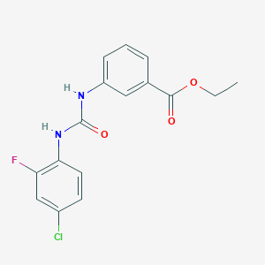 molecular formula C16H14ClFN2O3 B4856573 ethyl 3-({[(4-chloro-2-fluorophenyl)amino]carbonyl}amino)benzoate 