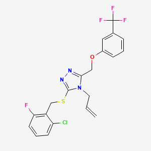 molecular formula C20H16ClF4N3OS B4856615 4-allyl-3-[(2-chloro-6-fluorobenzyl)thio]-5-{[3-(trifluoromethyl)phenoxy]methyl}-4H-1,2,4-triazole 