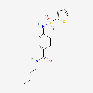 molecular formula C15H18N2O3S2 B4856651 N-butyl-4-[(2-thienylsulfonyl)amino]benzamide 