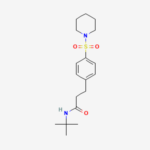 N-(tert-butyl)-3-[4-(1-piperidinylsulfonyl)phenyl]propanamide