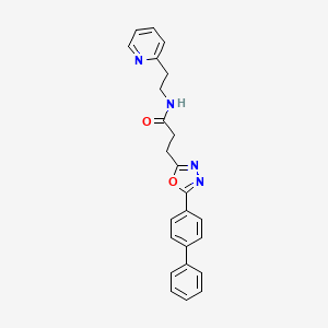 molecular formula C24H22N4O2 B4856662 3-[5-(4-biphenylyl)-1,3,4-oxadiazol-2-yl]-N-[2-(2-pyridinyl)ethyl]propanamide 