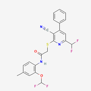 molecular formula C23H17F4N3O2S B4856687 2-{[3-cyano-6-(difluoromethyl)-4-phenyl-2-pyridinyl]thio}-N-[2-(difluoromethoxy)-4-methylphenyl]acetamide 