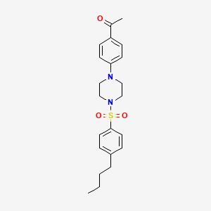 molecular formula C22H28N2O3S B4856700 1-(4-{4-[(4-butylphenyl)sulfonyl]-1-piperazinyl}phenyl)ethanone 