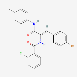 molecular formula C23H18BrClN2O2 B4856711 N-(2-(4-bromophenyl)-1-{[(4-methylphenyl)amino]carbonyl}vinyl)-2-chlorobenzamide 
