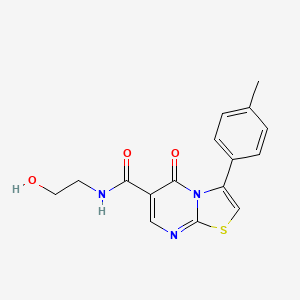 molecular formula C16H15N3O3S B4856731 N-(2-hydroxyethyl)-3-(4-methylphenyl)-5-oxo-5H-[1,3]thiazolo[3,2-a]pyrimidine-6-carboxamide 