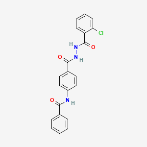 molecular formula C21H16ClN3O3 B4856740 N-(4-{[2-(2-chlorobenzoyl)hydrazino]carbonyl}phenyl)benzamide 
